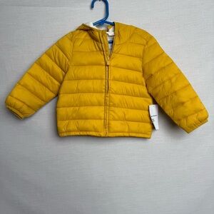 Old Navy Kids Yellow Puffer Jacket – Size 2T, Water-Resistant, Hooded, NWT